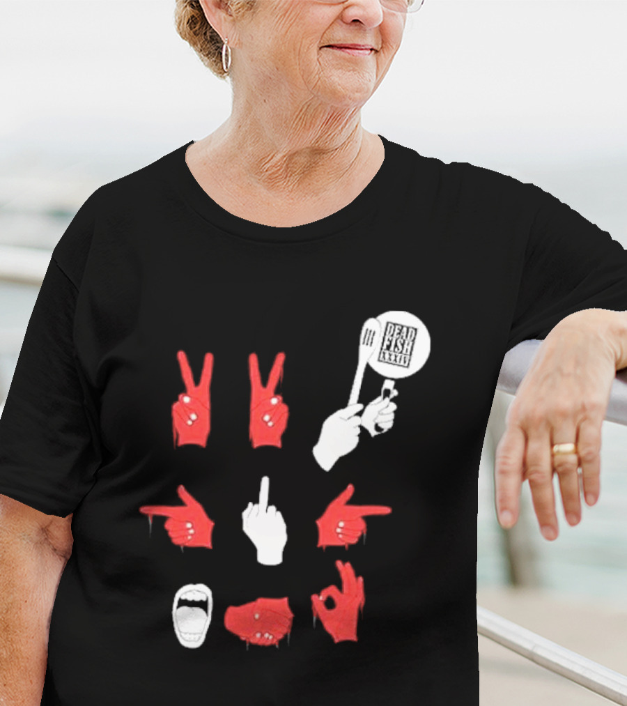 Dead Fish Moletom Careca Sangue Nas Maos 2025 T-Shirt
