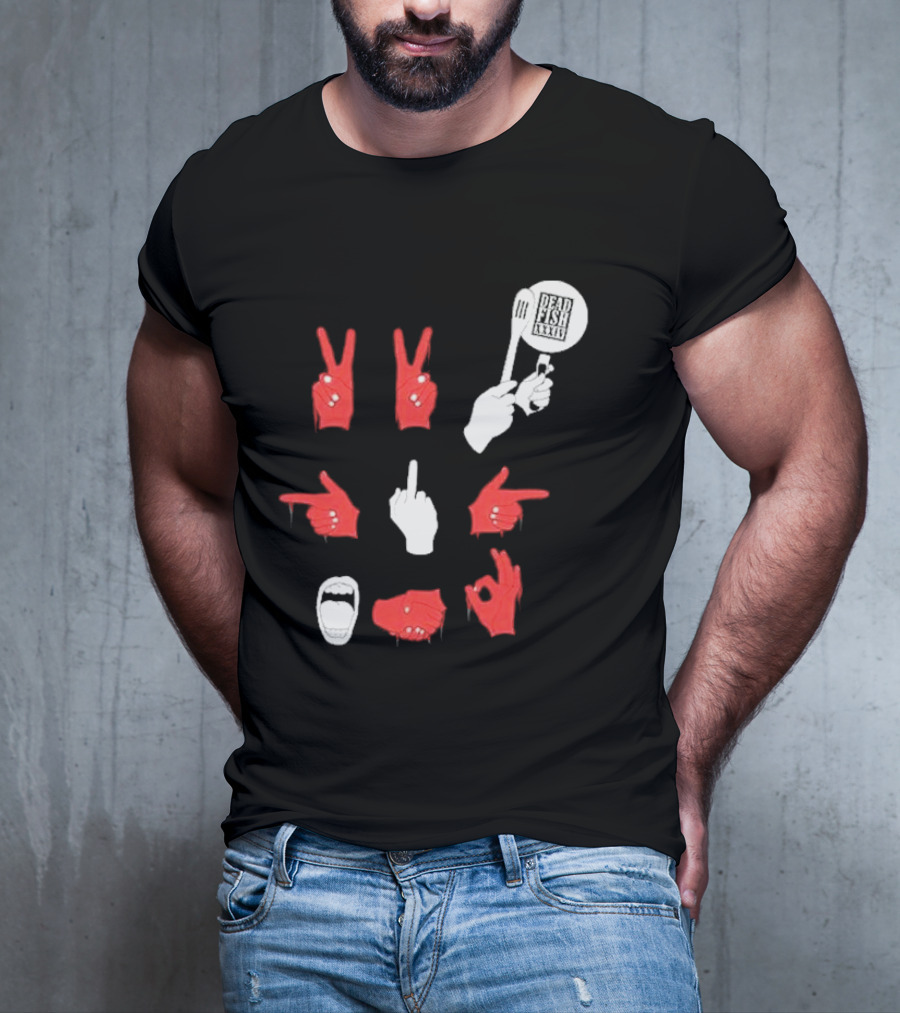 Dead Fish Moletom Careca Sangue Nas Maos 2025 T-Shirt