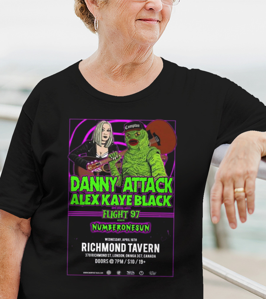 Danny Attack Alex Kaye Black Richmond Tavern London UK Apr 16 2025 T-Shirt