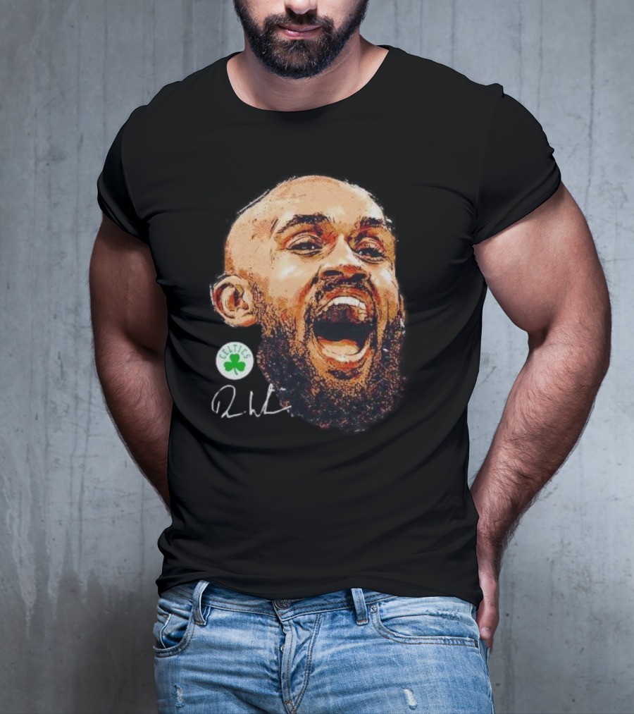 Derrick White Boston Celtics Portrait Signature T-Shirt