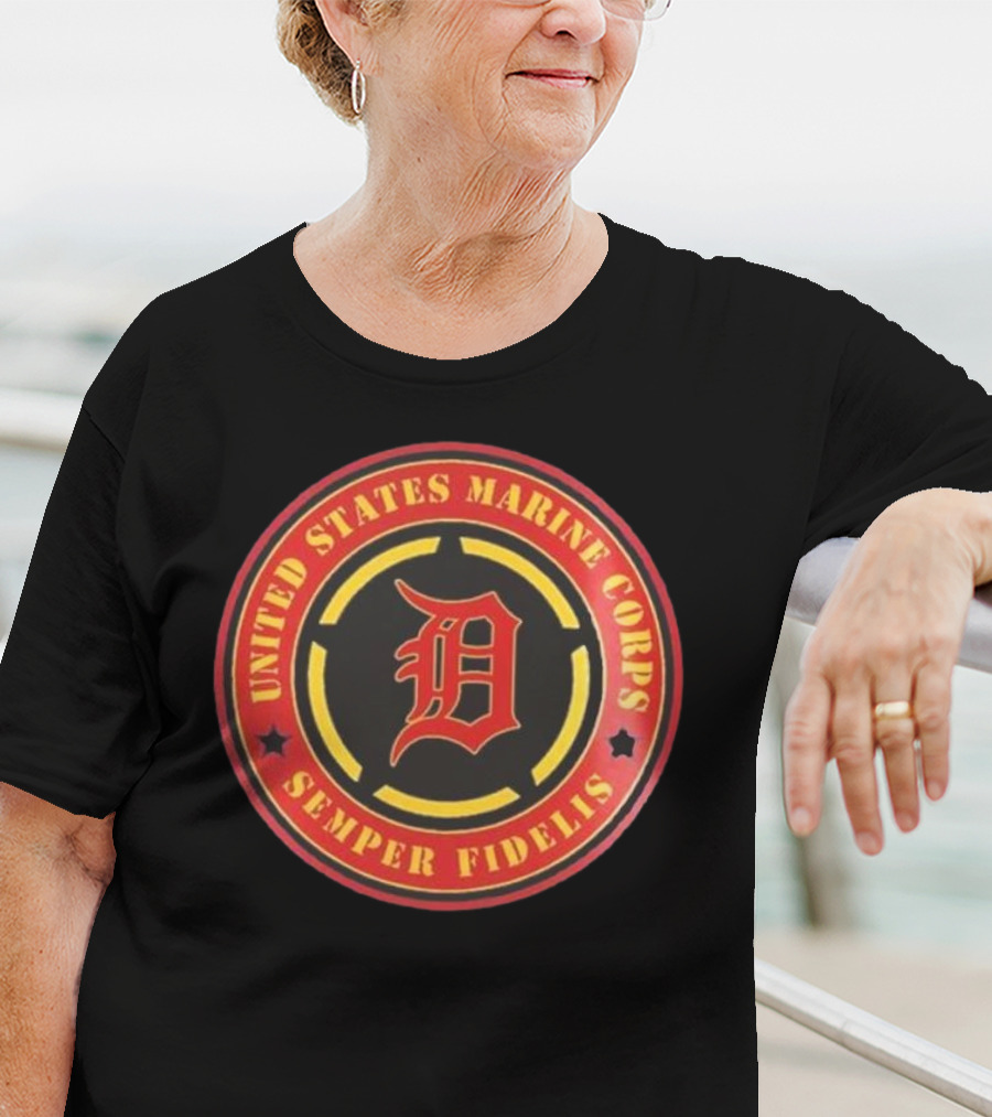 Detroit Tigers MLB X United States Marine Corps Military Appreciation Night 2025 Baseball T-Shirt