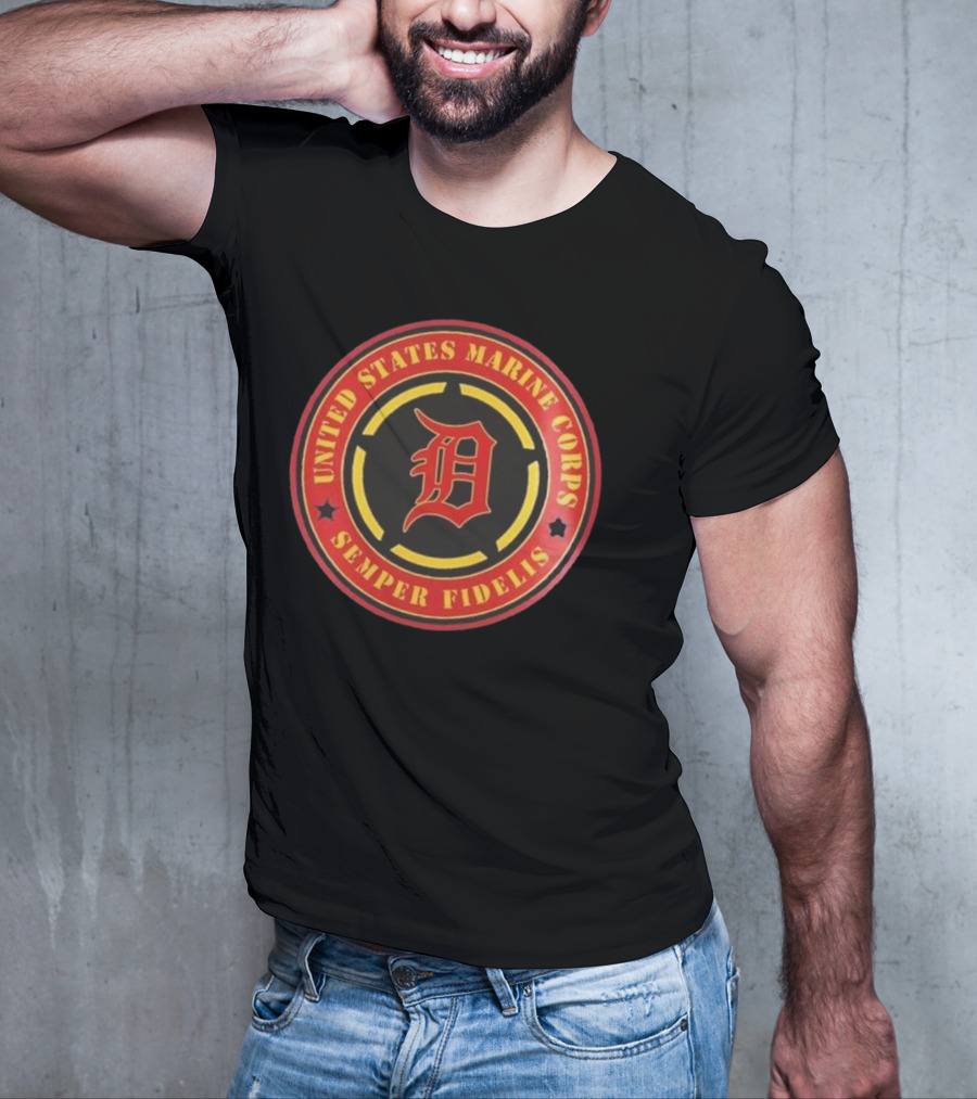 Detroit Tigers MLB X United States Marine Corps Military Appreciation Night 2025 Baseball T-Shirt