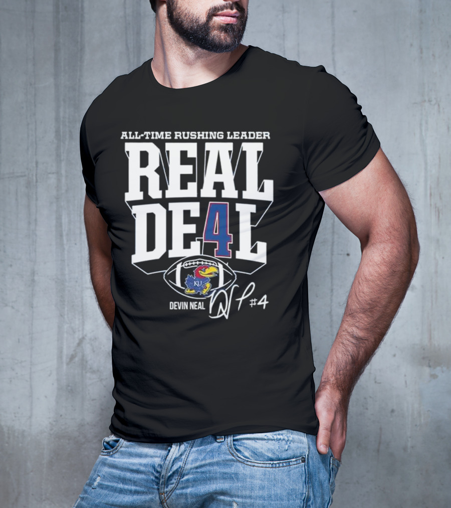 Devin Neal Jayhawks All-Time Rushing Leader Real Deal T-Shirt