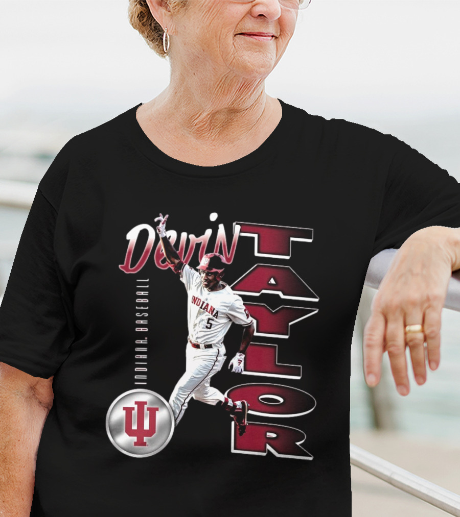 Devin Taylor Illustrated Indiana Hoosiers Baseball NCAA 2025 Graphic T-Shirt