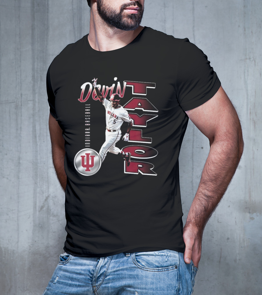 Devin Taylor Illustrated Indiana Hoosiers Baseball NCAA 2025 Graphic T-Shirt