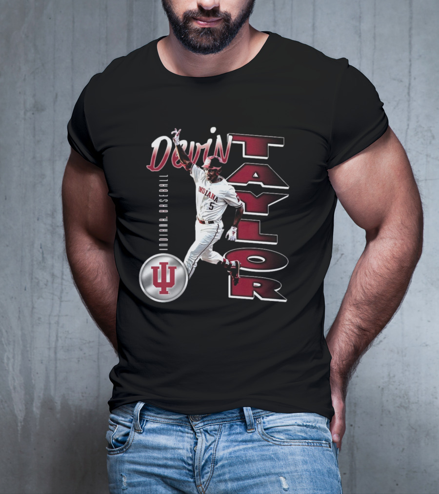 Devin Taylor Illustrated Indiana Hoosiers Baseball NCAA 2025 Graphic T-Shirt