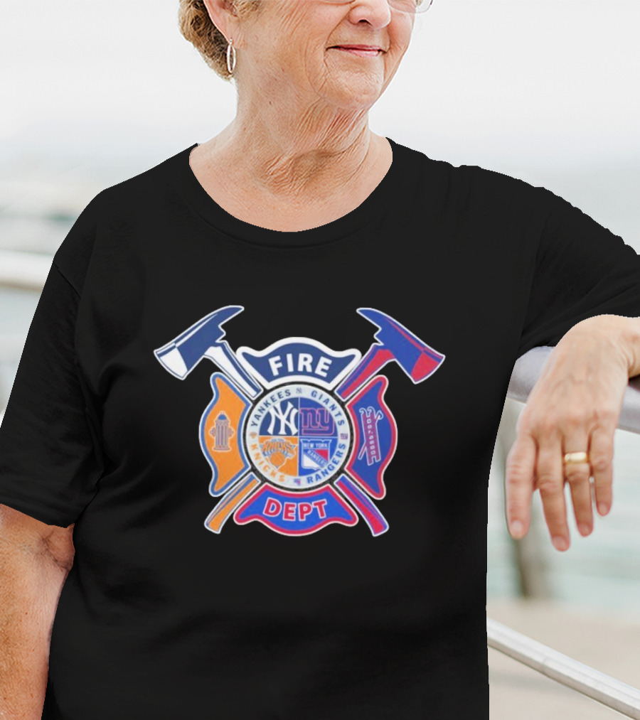 Fire Dept Yankees Giants Rangers Knicks T-Shirt