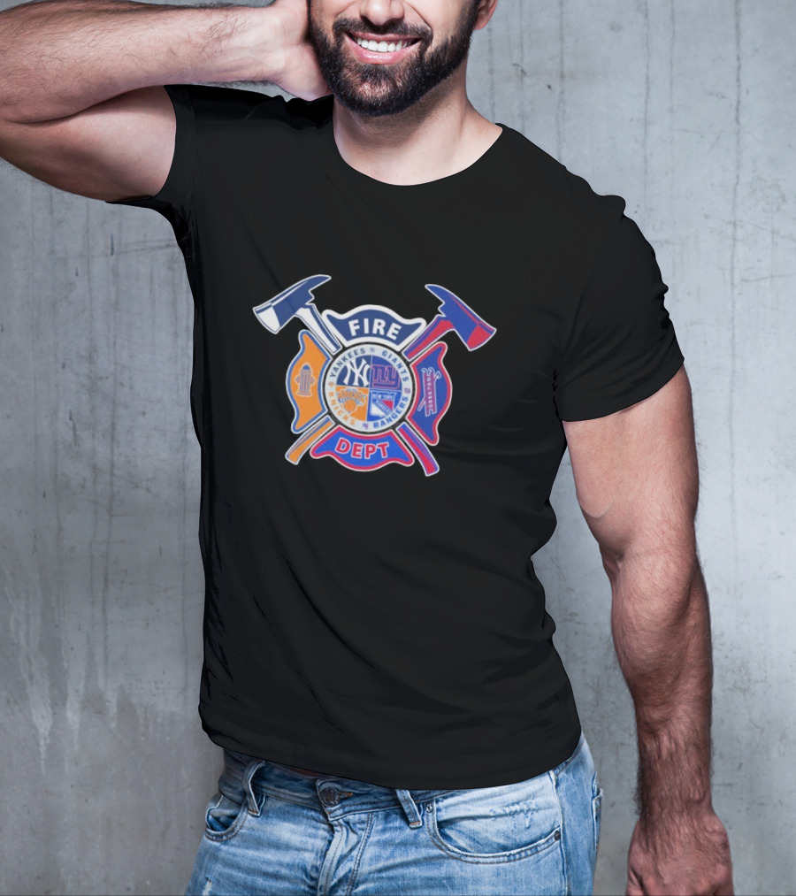 Fire Dept Yankees Giants Rangers Knicks T-Shirt