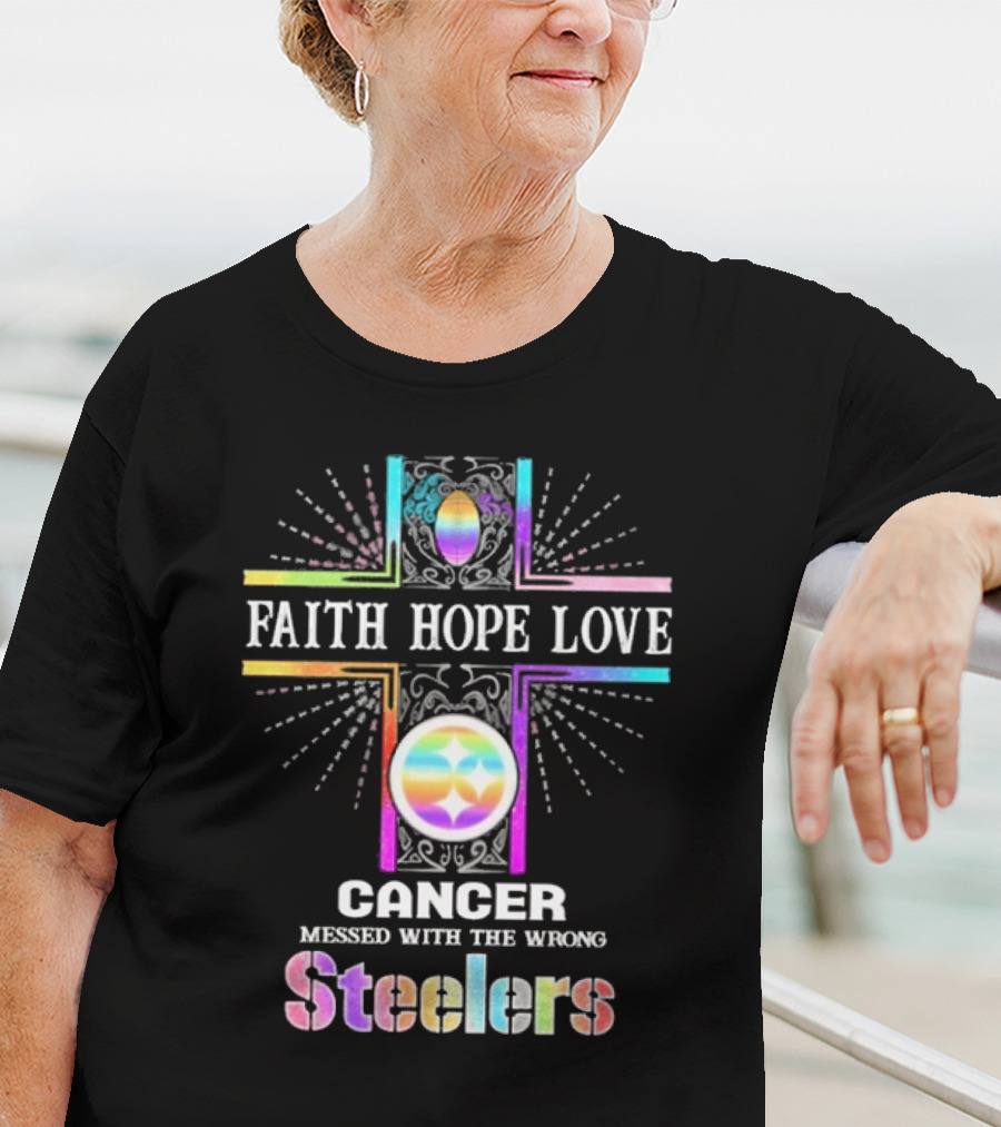 Faith Hope Love Cancer Messed With The Wrong Tampa Bay Buccaneers Pride T-Shirt