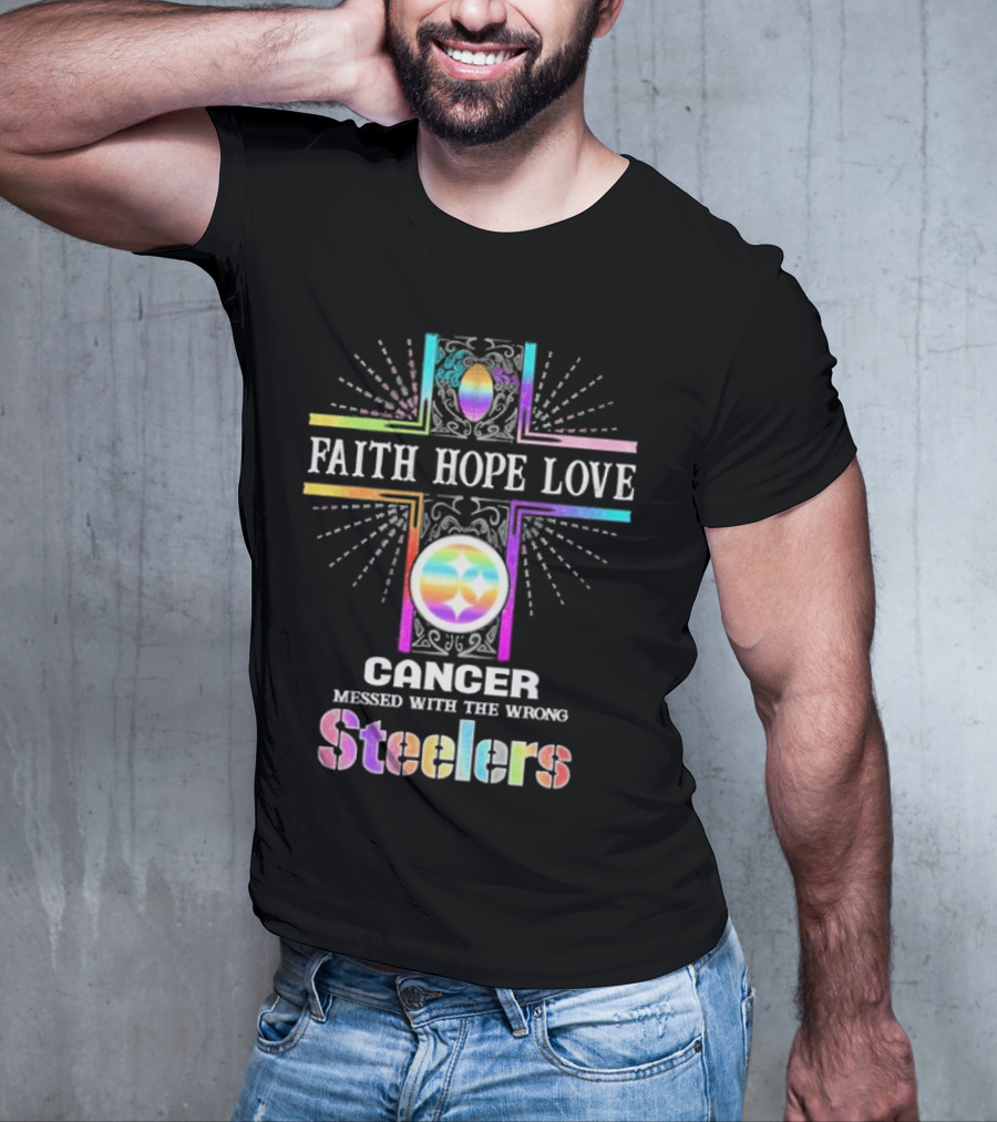 Faith Hope Love Cancer Messed With The Wrong Tampa Bay Buccaneers Pride T-Shirt
