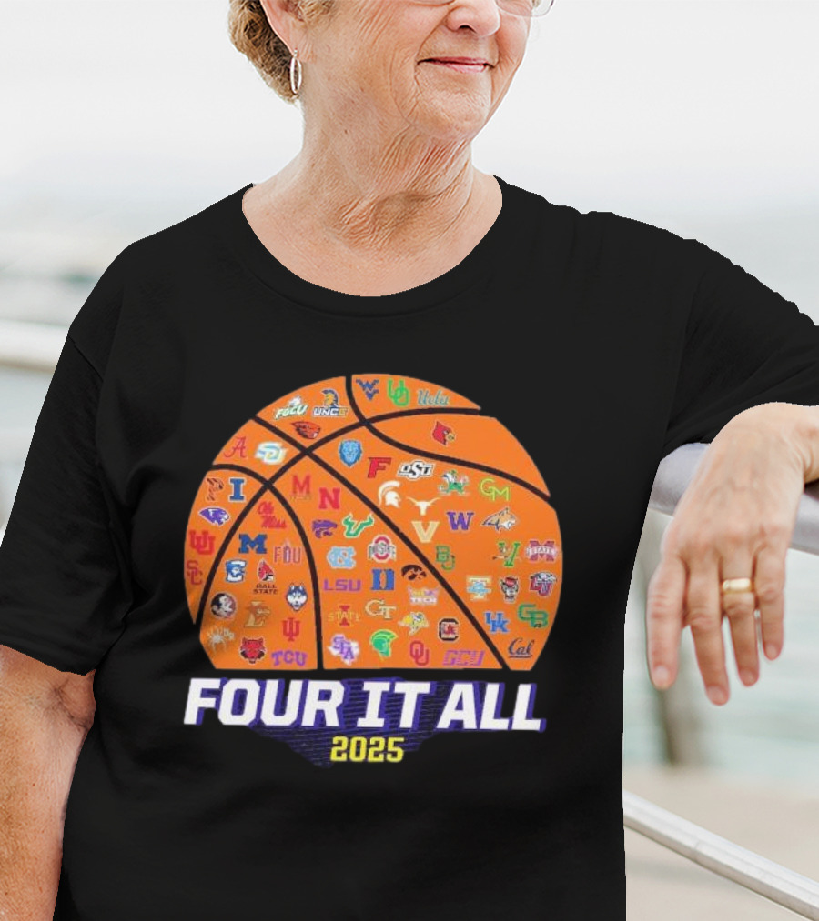 Four It All March Madness 2025 Women’s Basketball Logos T-Shirt