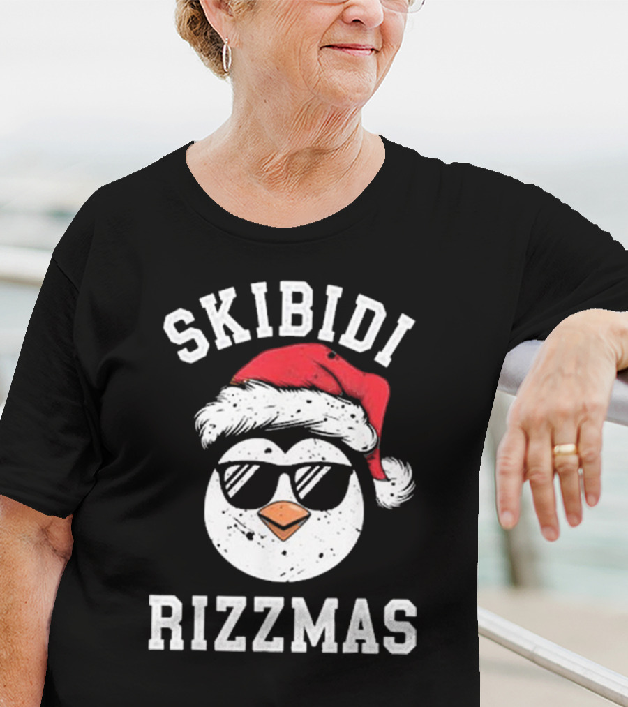 Funny Christmas Penguin Skibidi Rizzmas Merry Rizzmas T-Shirt
