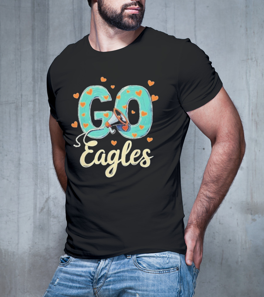 Go Cheer Eagles Heart T-Shirt