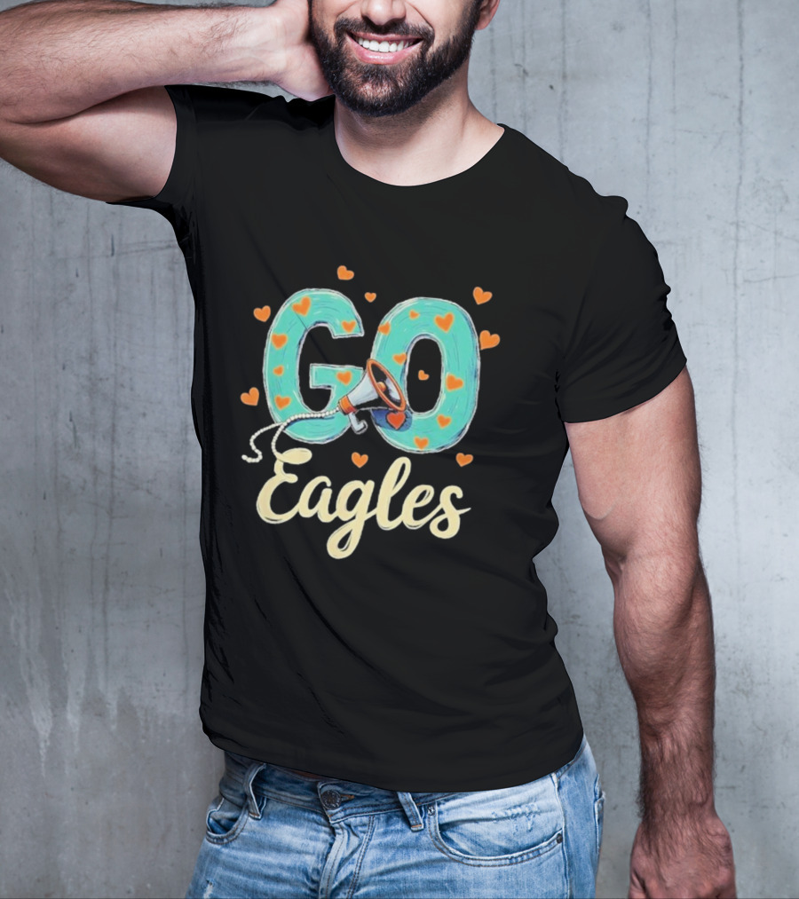 Go Cheer Eagles Heart T-Shirt