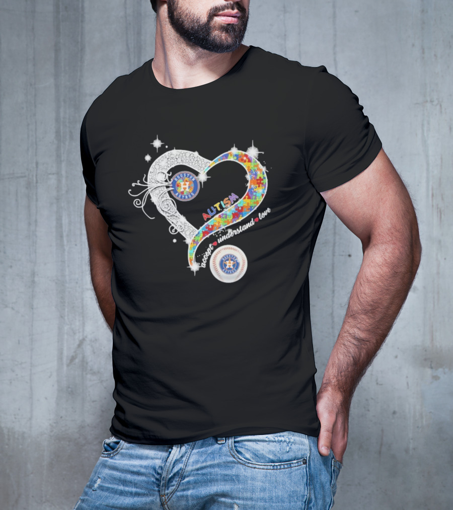 Houston Astros Autism Heart Accept Understand Love T-Shirt
