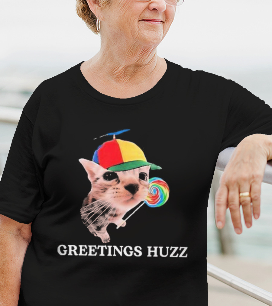 Greetings Huzz Gen Z Gen Alpha Slang Silly Cat Meme Toddler T-Shirt