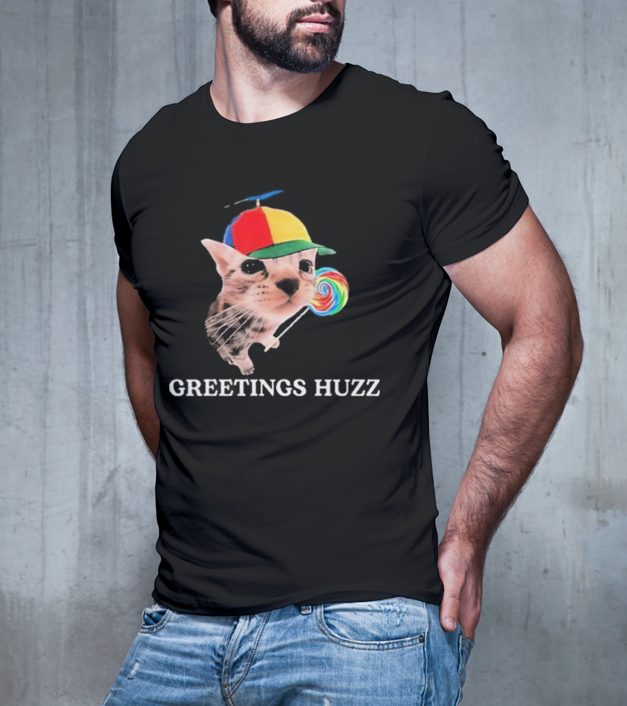Greetings Huzz Gen Z Gen Alpha Slang Silly Cat Meme Toddler T-Shirt