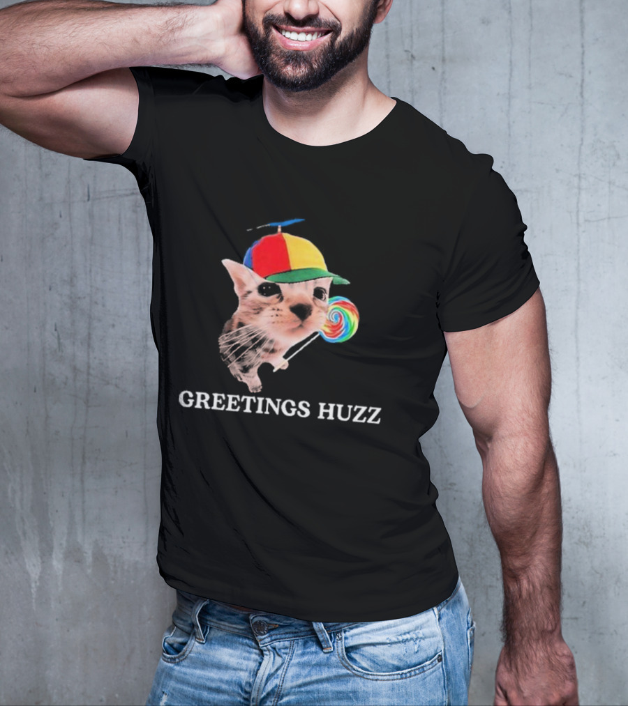 Greetings Huzz Gen Z Gen Alpha Slang Silly Cat Meme Toddler T-Shirt
