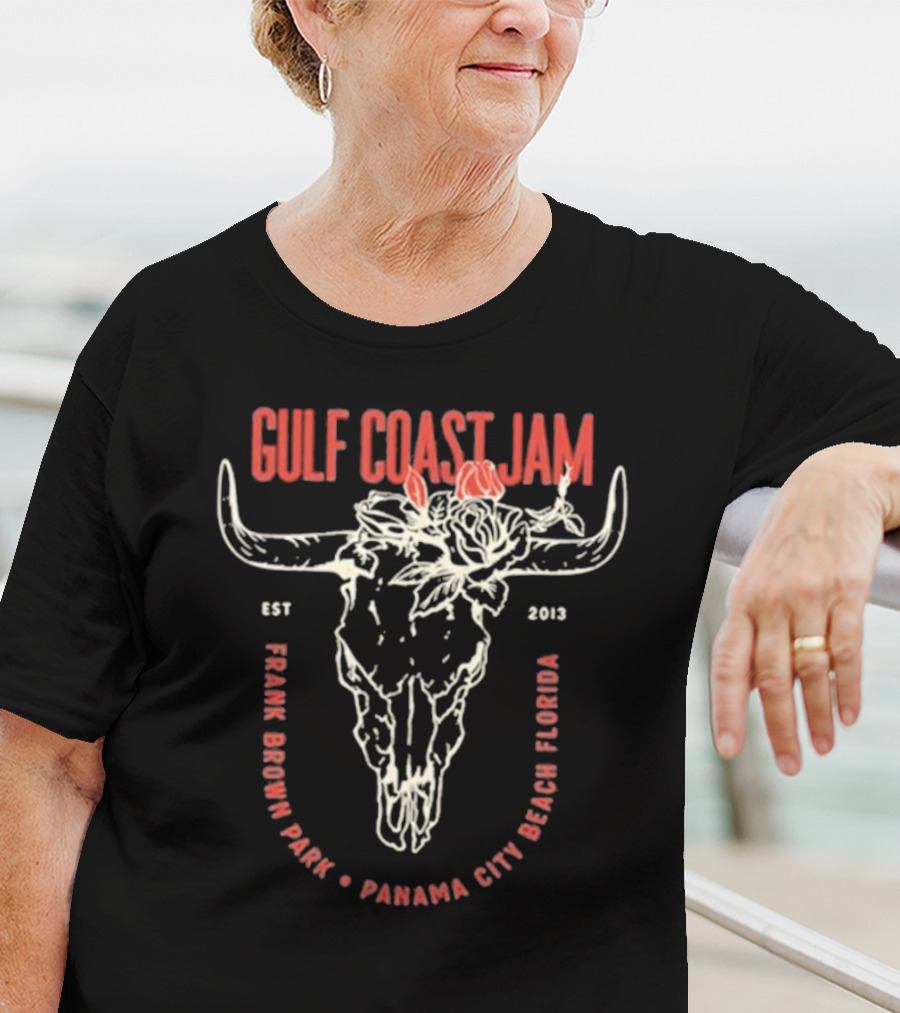 Gulf Coast Jam Skull & Flower Lineup 2025 T-Shirt
