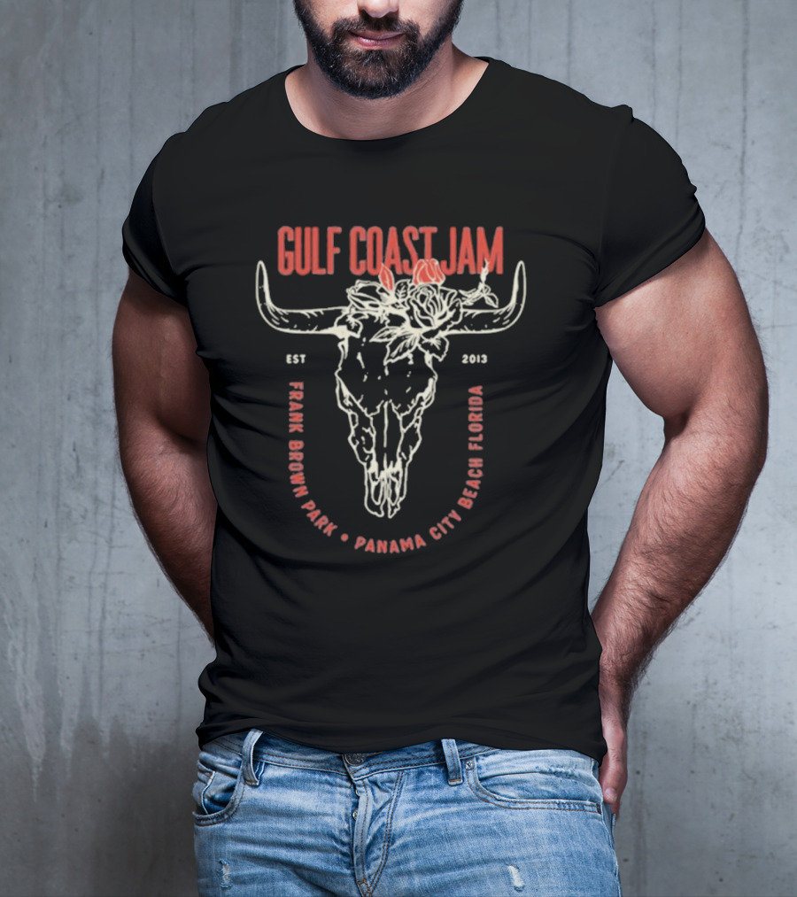 Gulf Coast Jam Skull & Flower Lineup 2025 T-Shirt