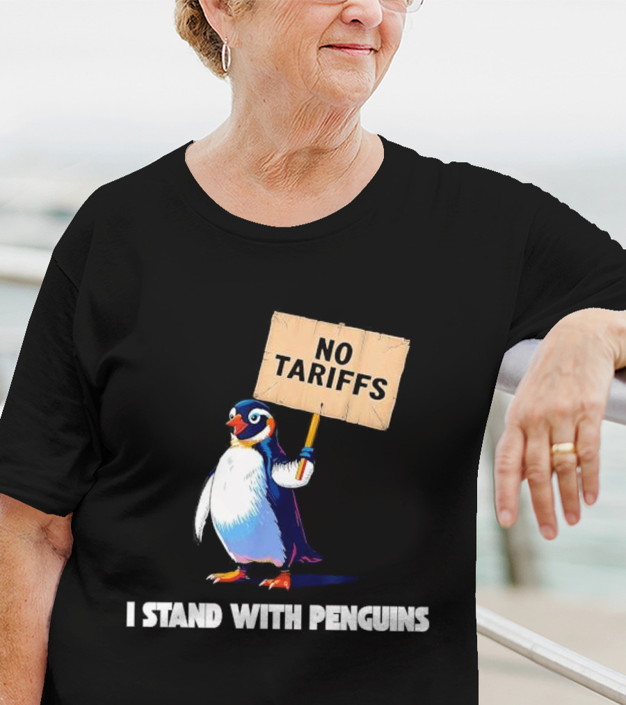 I Stand With Penguins No Tariffs Heard Island T-Shirt