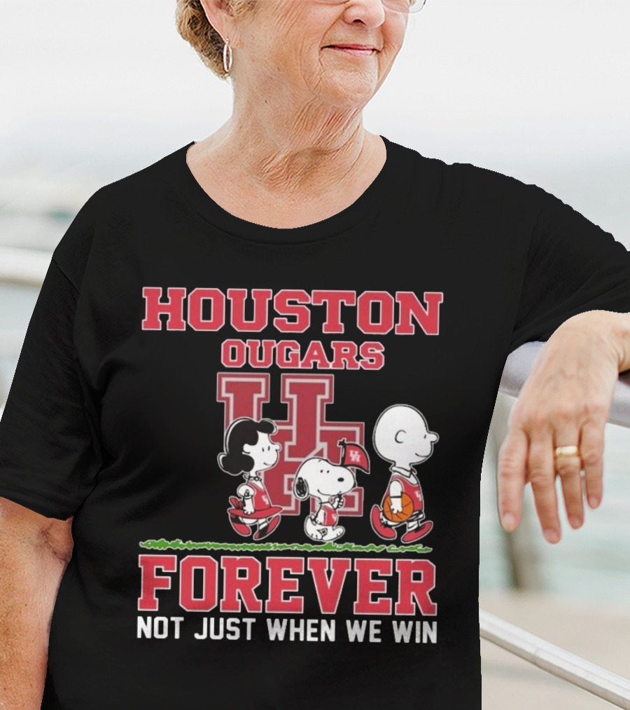 Houston Cougars X Peanuts Forever Not Just When We Win 2025 T-Shirt