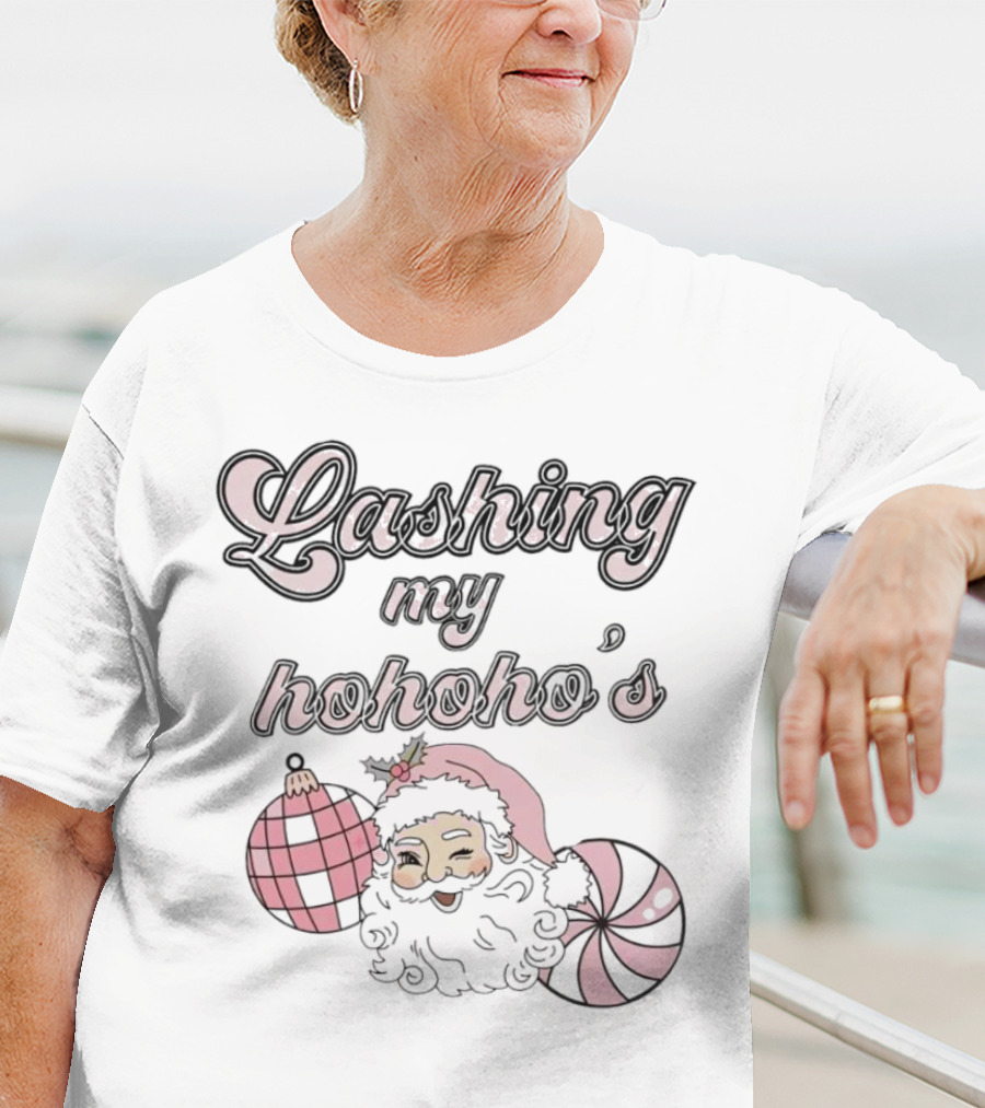 Lashing My Hohoho's Christmas Santa Claus With Ornaments T-Shirt