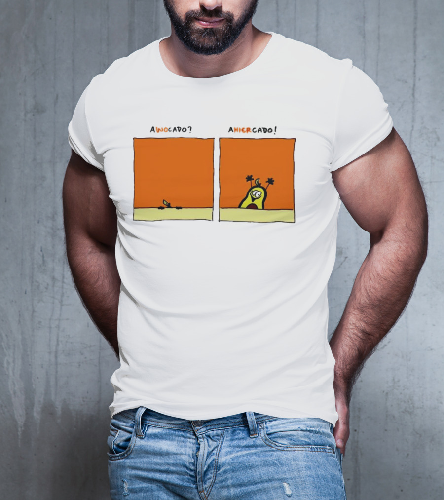 Awocado Ahiercado Funny Avocado Comic Two Panel Joke T-Shirt