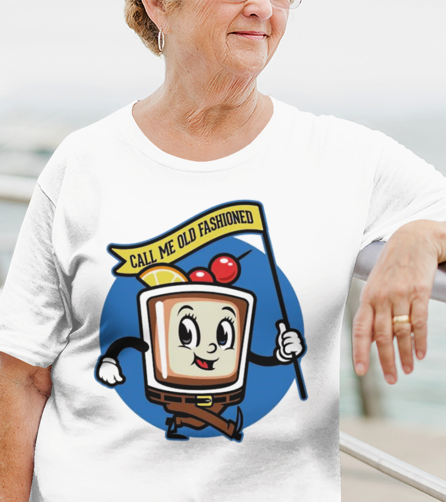 Call Me Old Fashioned Cherry Orange Cocktail Cartoon T-Shirt