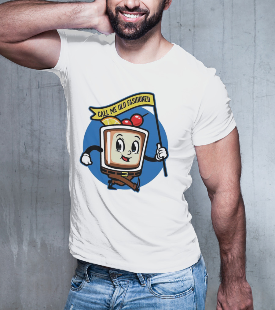 Call Me Old Fashioned Cherry Orange Cocktail Cartoon T-Shirt