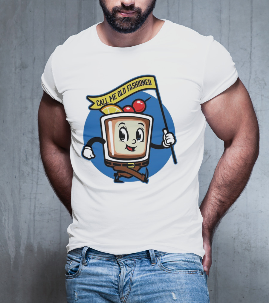 Call Me Old Fashioned Cherry Orange Cocktail Cartoon T-Shirt