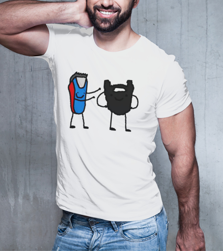 Clipps And Beard Clippers And Facial Hair Cartoon T-Shirt