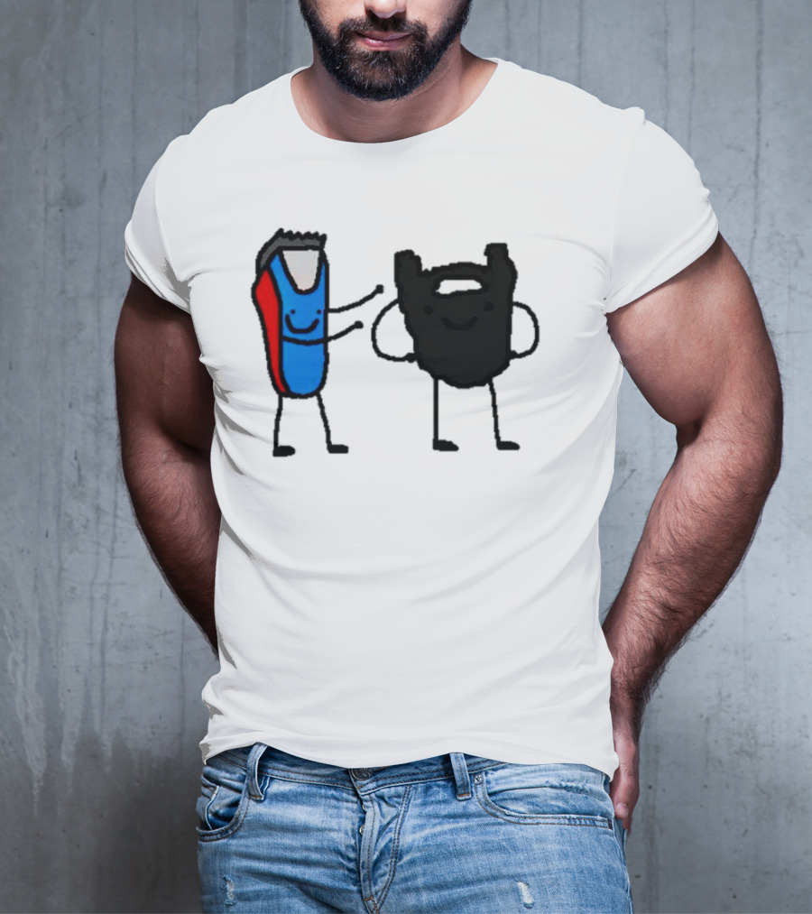 Clipps And Beard Clippers And Facial Hair Cartoon T-Shirt