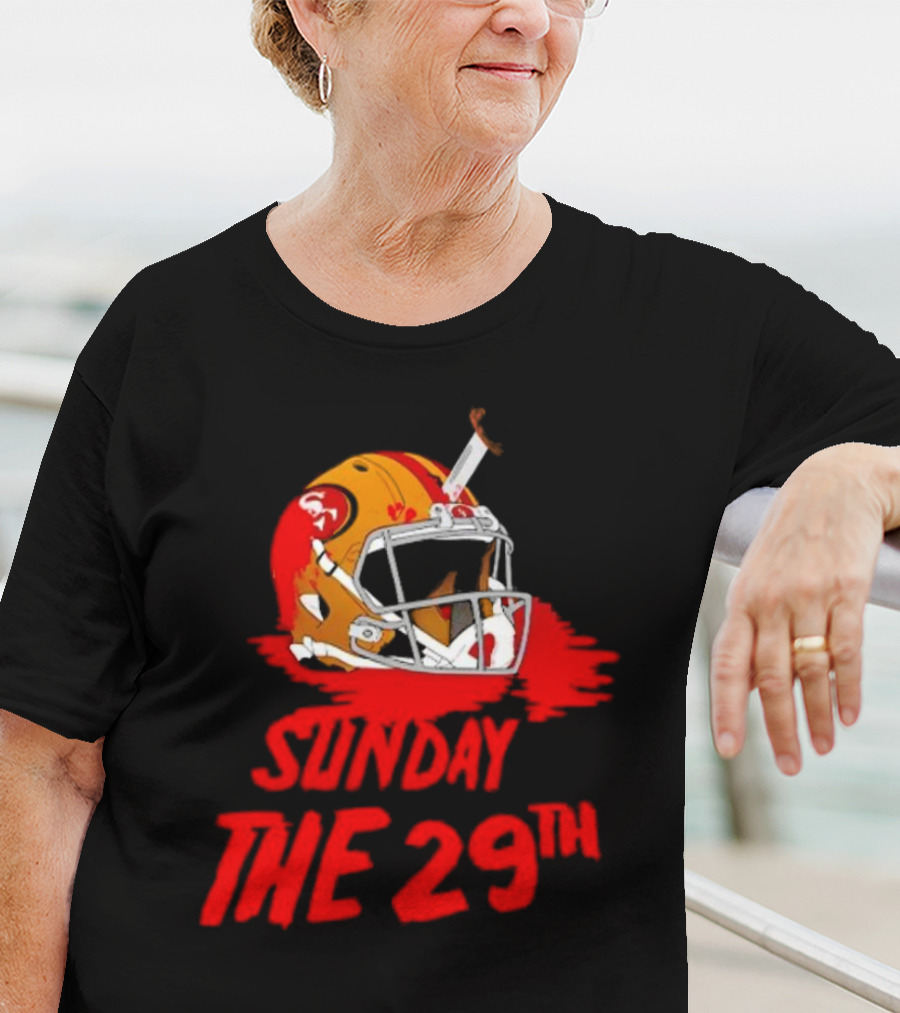 Sunday The 29th Football Helmet Horror Crossover T-Shirt