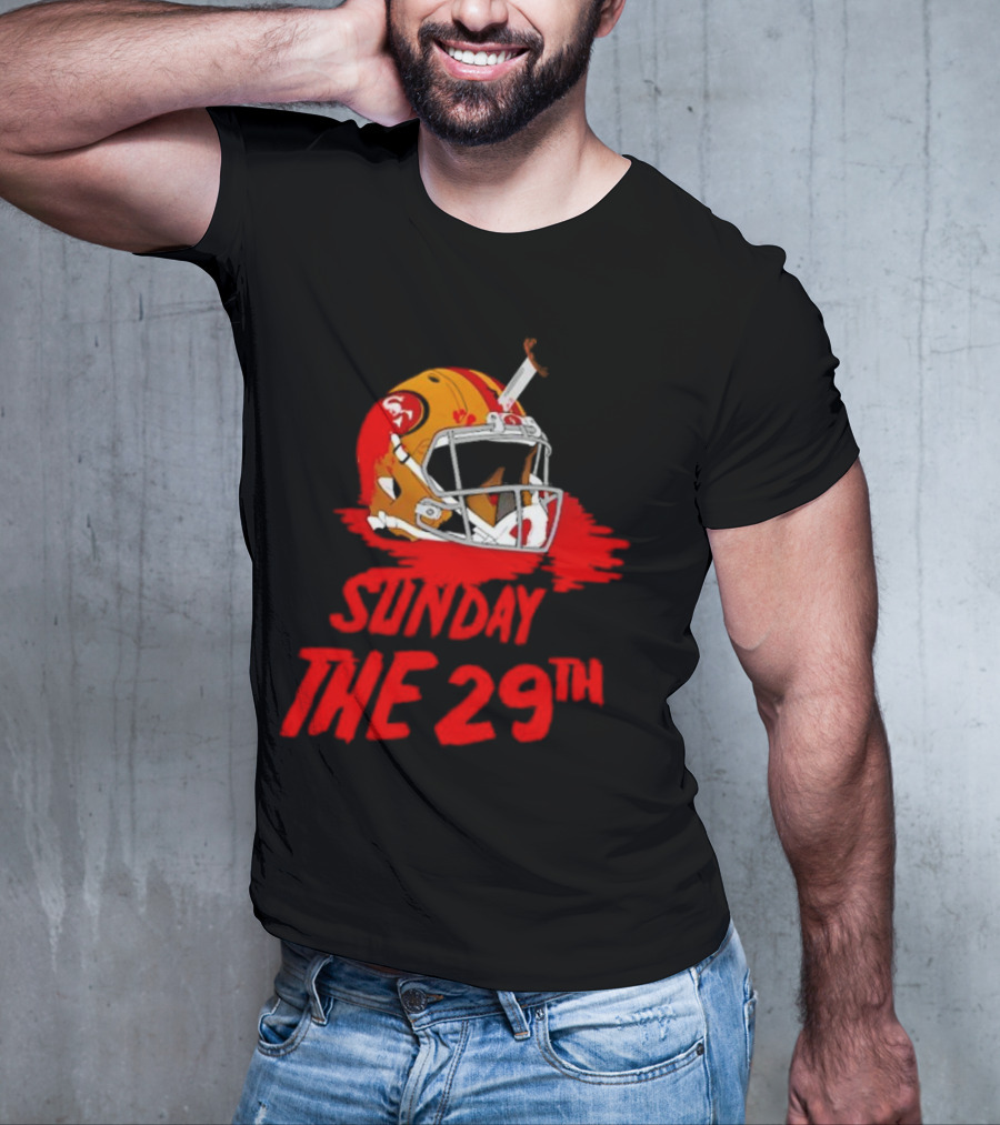 Sunday The 29th Football Helmet Horror Crossover T-Shirt