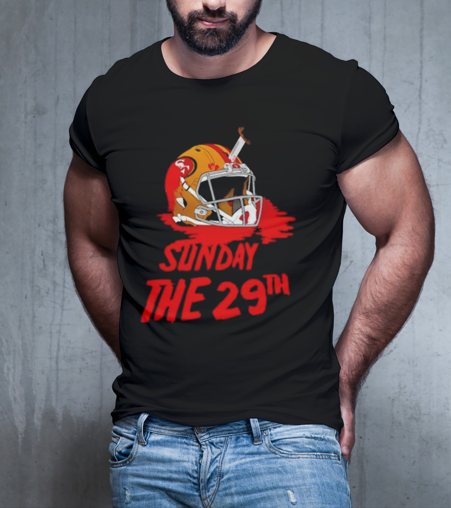 Sunday The 29th Football Helmet Horror Crossover T-Shirt
