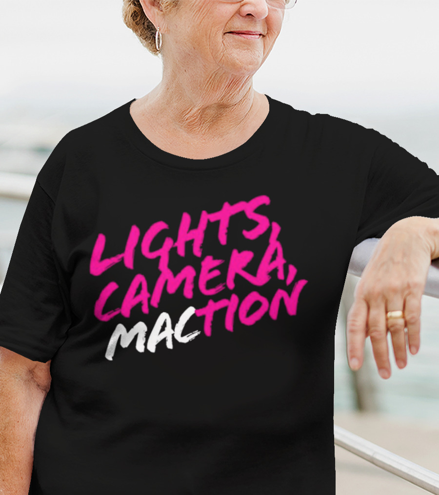 Lights Camera Maction Bold Neon Pink T-Shirt