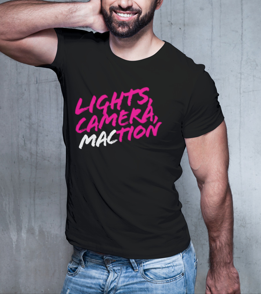 Lights Camera Maction Bold Neon Pink T-Shirt