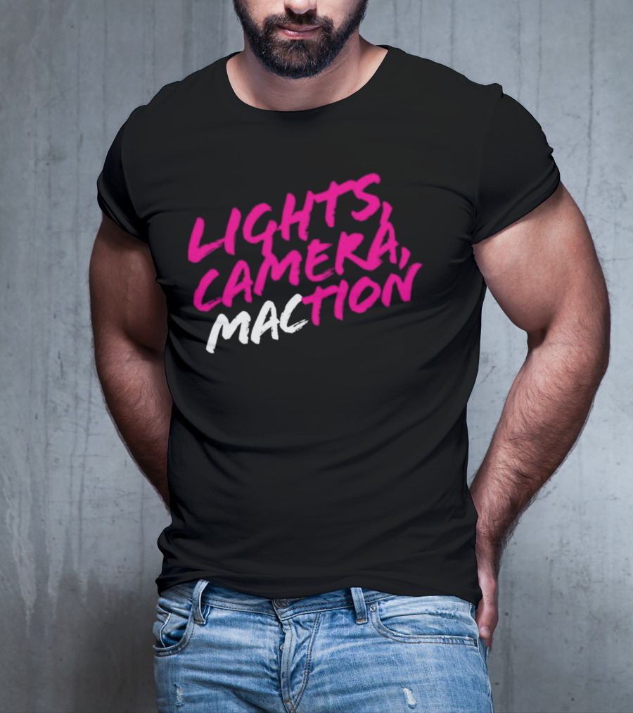 Lights Camera Maction Bold Neon Pink T-Shirt