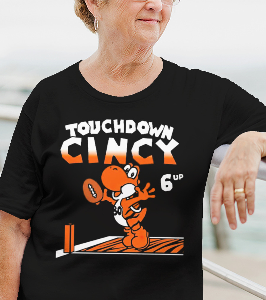 Touchdown Cincy Football Celebration Cartoon 6 Up T-Shirt