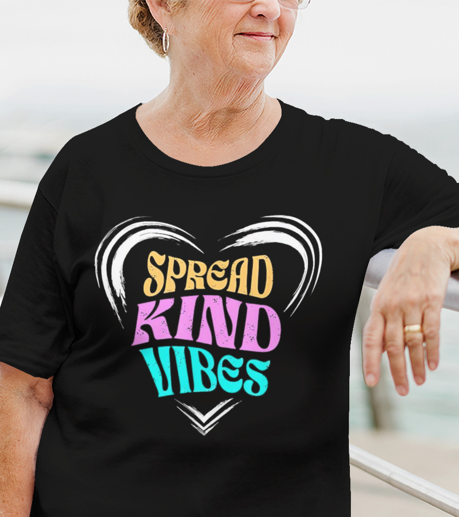 Spread Kind Vibes Colorful Heart T-Shirt