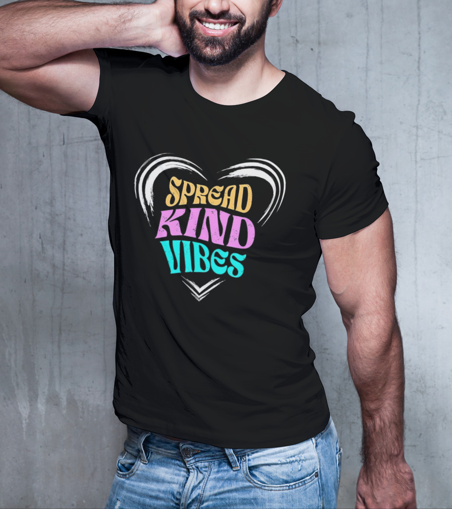 Spread Kind Vibes Colorful Heart T-Shirt