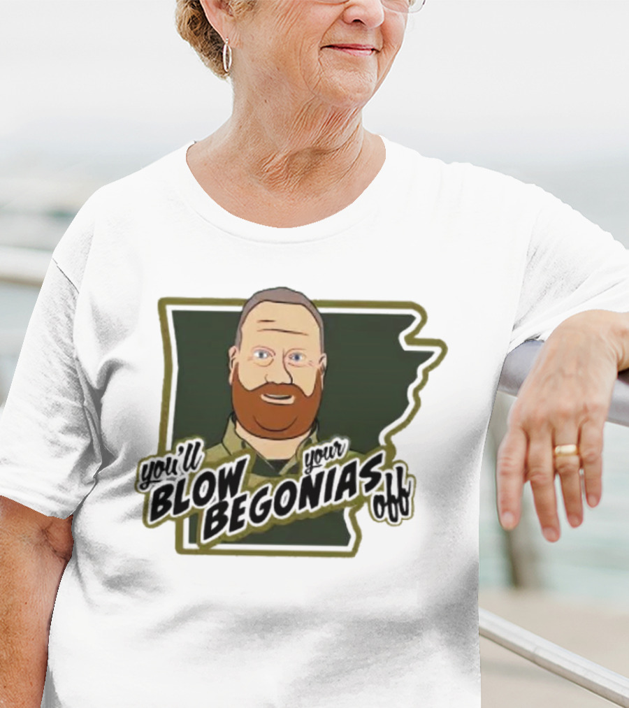 Chief Bradley Taylor You'll Blow Your Begonias Off Hazen Police T-Shirt