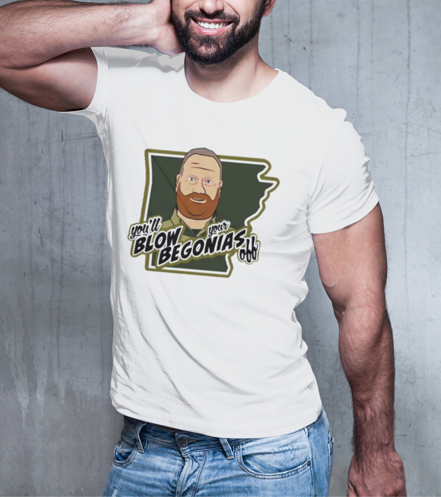 Chief Bradley Taylor You'll Blow Your Begonias Off Hazen Police T-Shirt