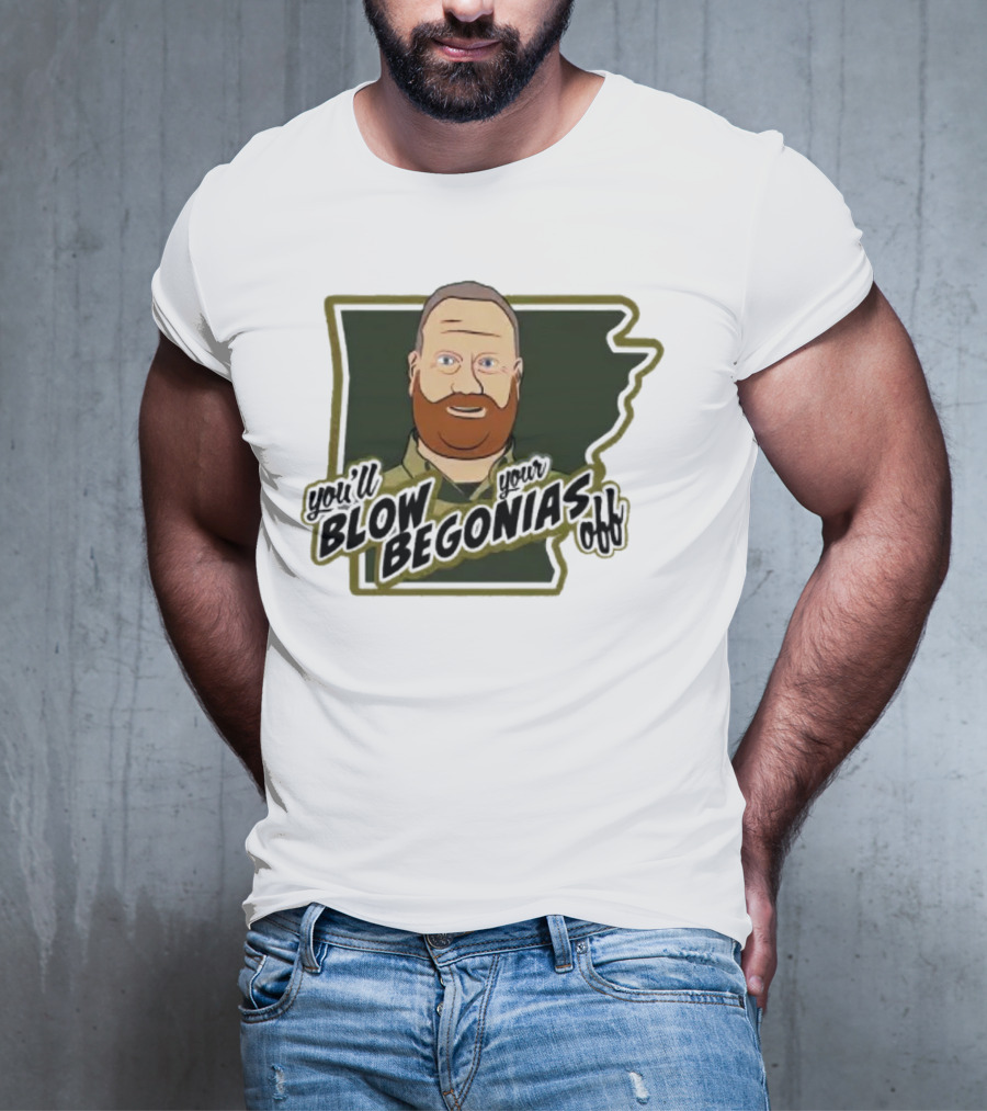 Chief Bradley Taylor You'll Blow Your Begonias Off Hazen Police T-Shirt