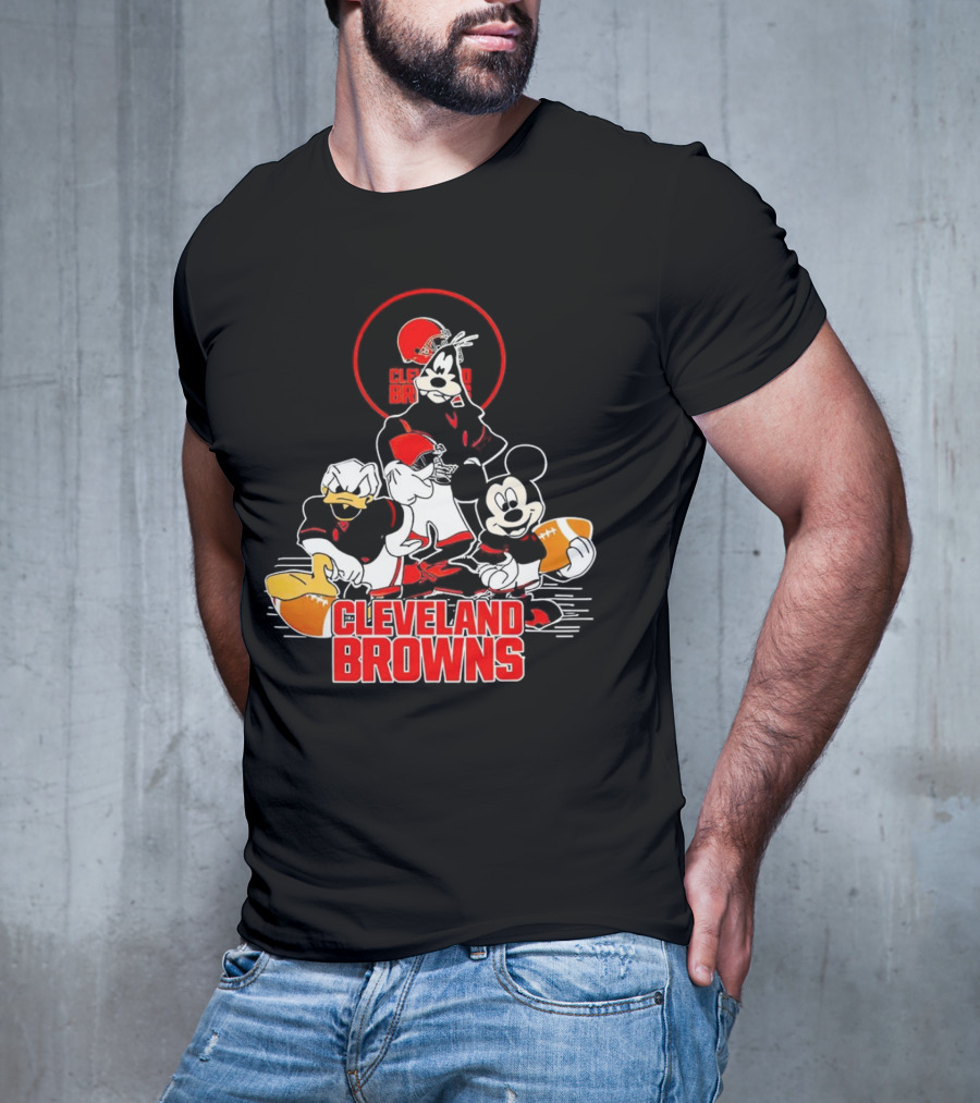 Cleveland Browns NFL Mickey Mouse Donald Duck Goofy Football Team T-Shirt