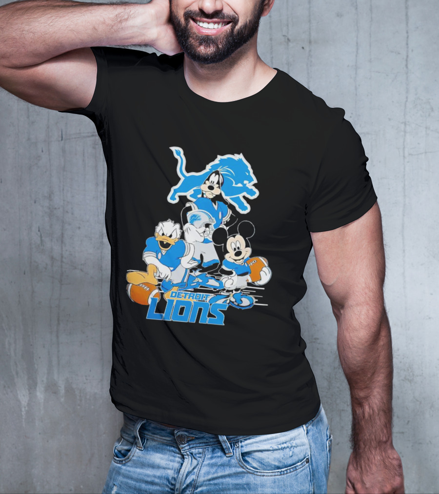 Detroit Lions Mickey Friends Game Day Football Disney T-Shirt