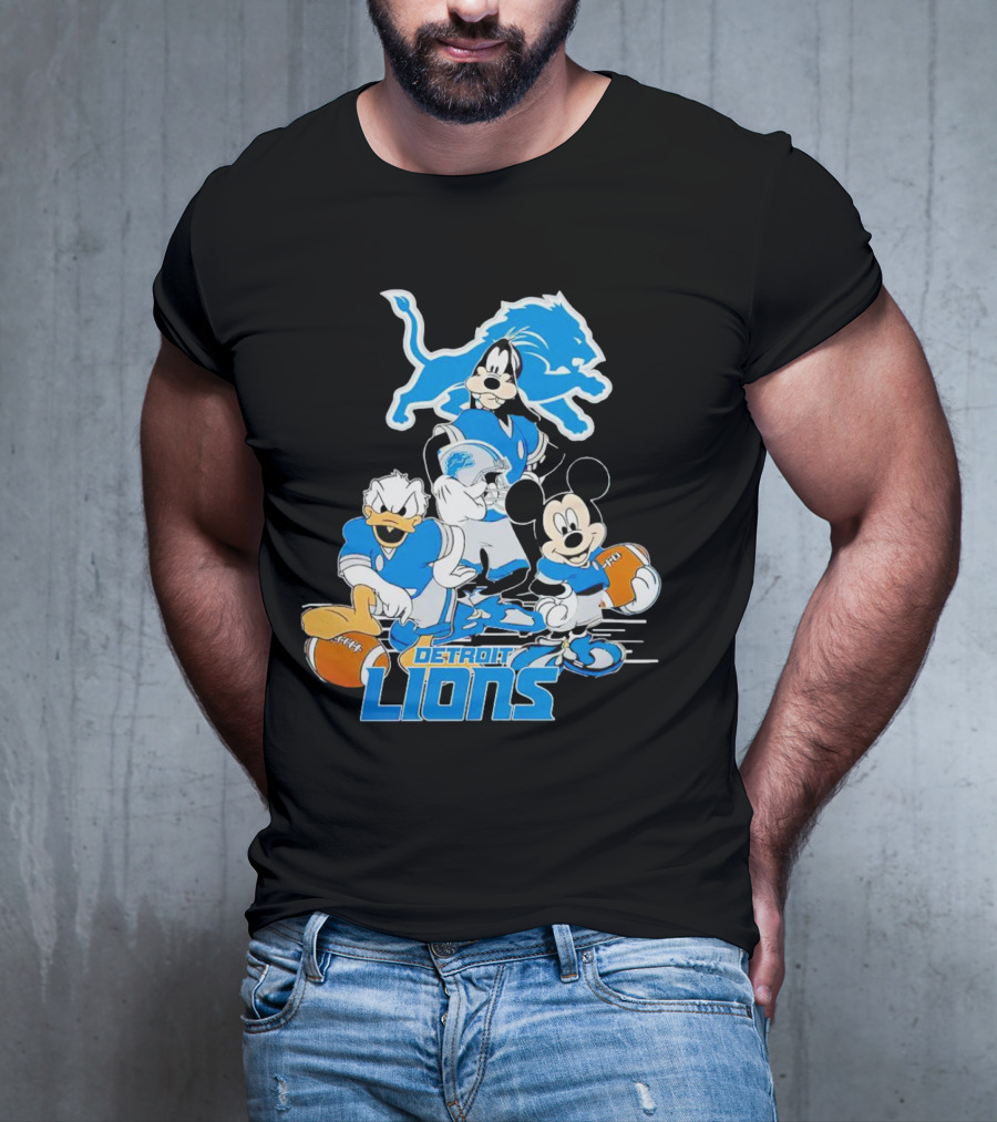 Detroit Lions Mickey Friends Game Day Football Disney T-Shirt