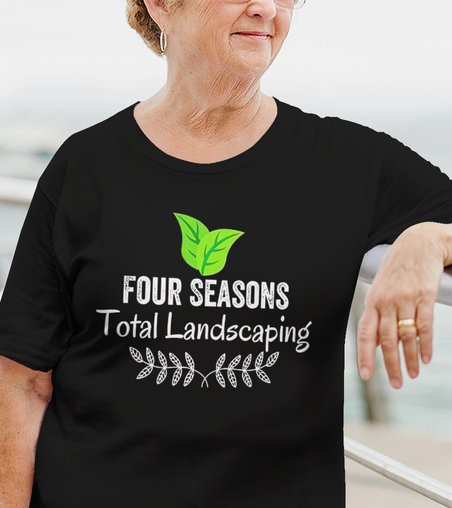 Four Seasons Total Landscaping Green Leaf Emblem T-Shirt