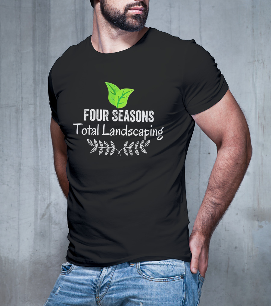 Four Seasons Total Landscaping Green Leaf Emblem T-Shirt